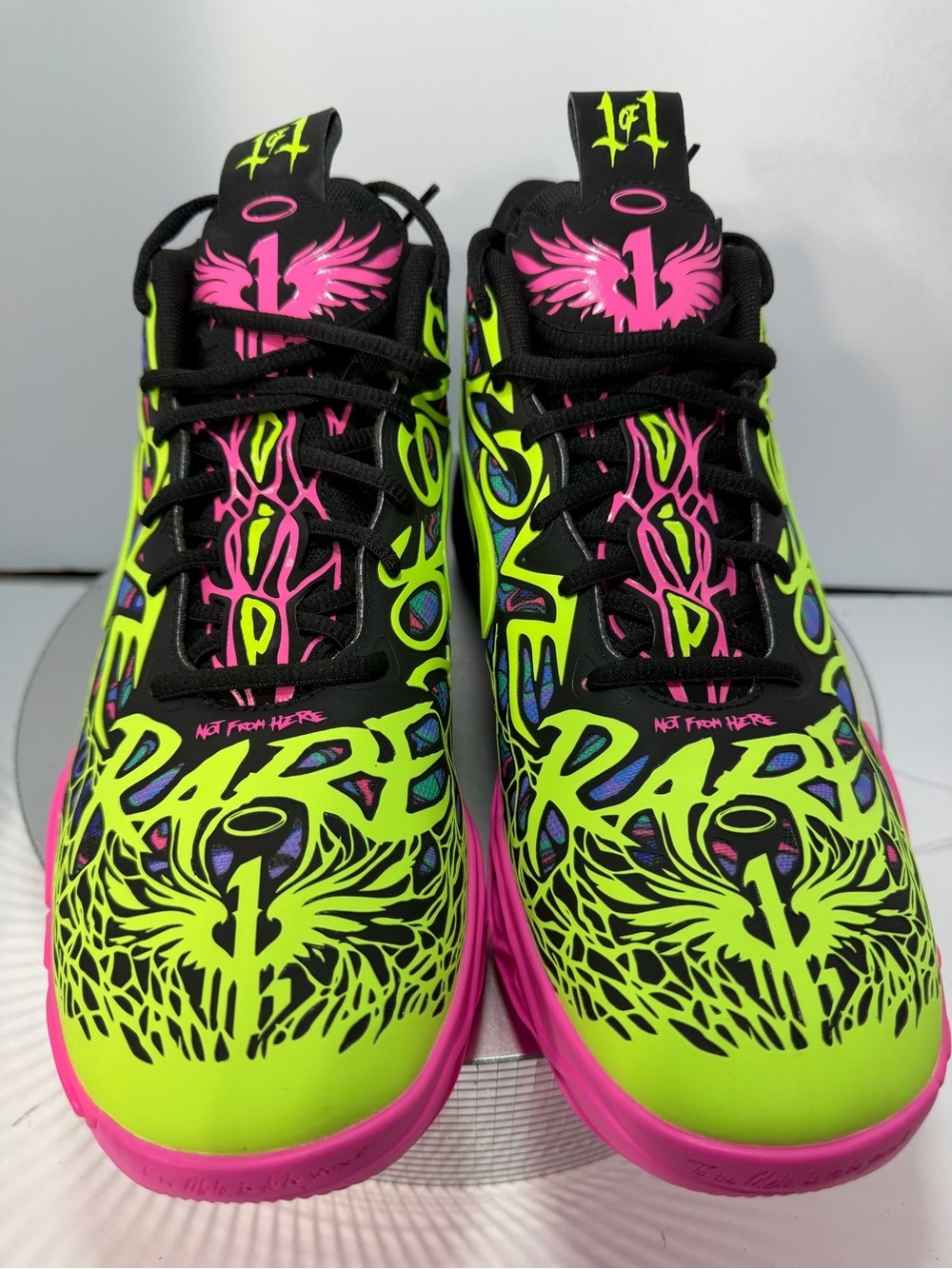 Puma Neon Green & Hot Pink Graphic men’s Sneakers size 11.5 new W/ out box & tag